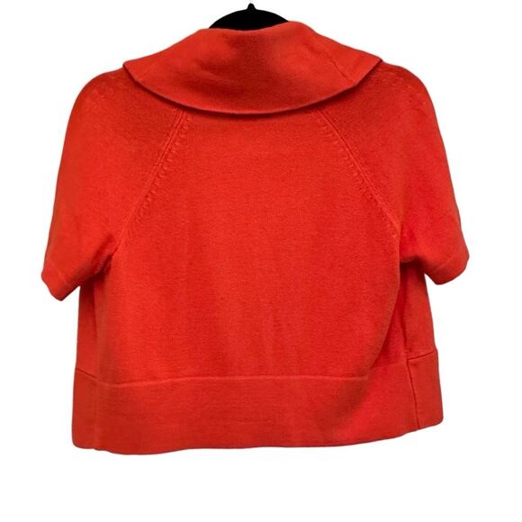 Loft coral orange short sleeve shrug sweater- size s - Picture 2 of 6